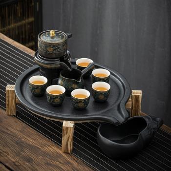 茶盤日式家用簡約托盤陶瓷自動功夫茶具套裝儲排水干泡迷你小茶臺