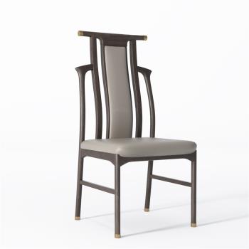 現代家用餐椅北歐簡約網紅鐵藝餐廳實木椅子輕奢靠背椅奶茶休閑椅