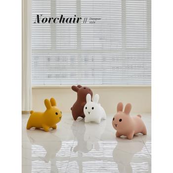 NORCHAIR可愛兔子矮凳簡約家用動物兒童凳子小戶型創意卡通換鞋凳
