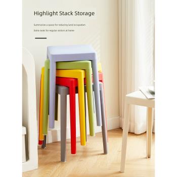 北歐塑料家用加厚成人凳子客廳備用圓凳創意板凳簡約高凳簡易登子