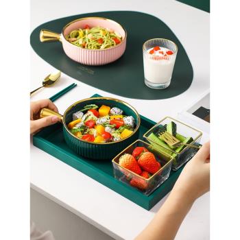 一人食早餐餐具家用面碗單人碗筷日式輕奢碗碟套裝沙拉碗麥片碗
