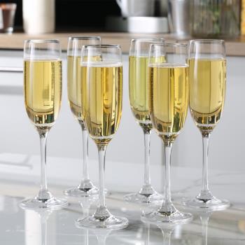 6只裝香檳杯套裝 創意進口水晶玻璃氣泡高腳杯家用紅酒杯起泡酒杯