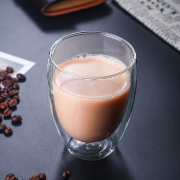 特價耐熱玻璃杯雙層隔熱咖啡杯果汁杯家用水杯二級品不影響使用