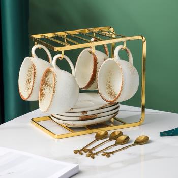 歐式復古陶瓷咖啡杯英式小奢華咖啡杯碟勺套裝家用精致下午茶杯子