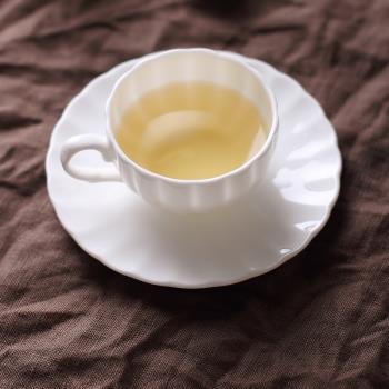 陶瓷時尚咖啡杯碟套裝英式紅茶杯牛奶杯水杯 創意簡約白色骨瓷杯