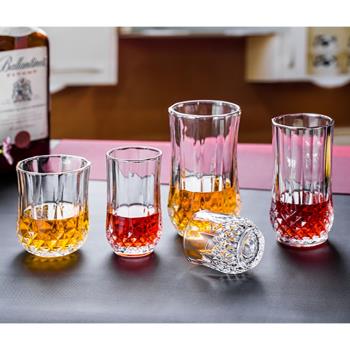 無鉛水晶玻璃鉆石杯威士忌杯烈酒杯洋酒杯歐式古典家用套裝水杯