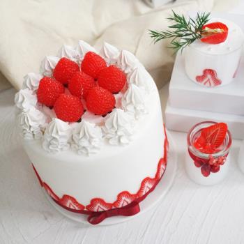仿真奶油草莓生日蛋糕模櫥窗裝飾品 2022新款網紅生日蛋糕