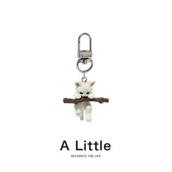 A Little創意貓咪鑰匙扣男女可愛日系卡通掛件學生書包掛件配飾品