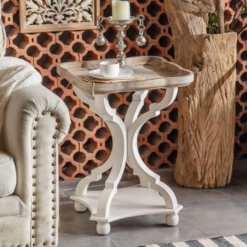 法式客廳沙發邊幾角幾復古異形茶幾小尺寸實木桌子床頭桌簡易款