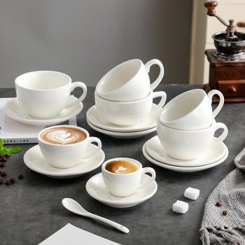 歐式陶瓷咖啡杯碟套簡約小精致高檔優雅意式濃縮杯卡布奇諾拉花杯