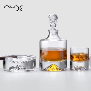 NUDE進口水晶玻璃威士忌酒杯骷髏頭創意洋酒杯烈酒杯奢華酒樽擺件