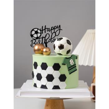 足球主題蛋糕裝飾擺件軟膠足球小子男神男孩生日派對布置甜品裝扮