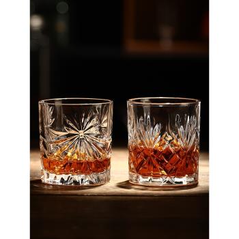 威士忌酒杯水晶玻璃歐式烈酒杯加厚啤酒杯玻璃水杯酒吧洋酒杯酒具