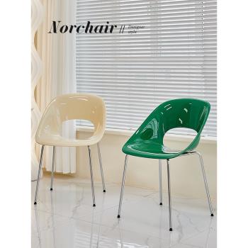 NORCHAIR北歐奶油風餐椅家用簡約網紅靠背椅設計師創意咖啡廳椅子