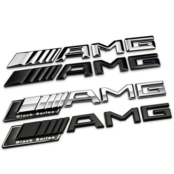 奔馳改裝金屬AMG車標車貼 C級E級S級CLA C63 AMG車尾標 字標
