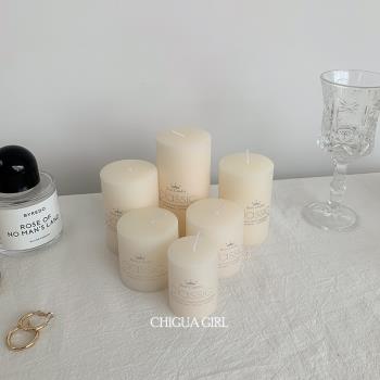 ins風圓柱蠟燭節慶婚禮無煙無味歐式蠟燭咖啡館拍照裝飾桌面擺件