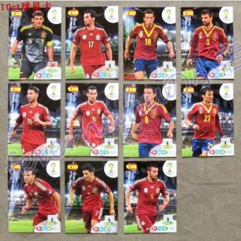 足球球星卡 panini 2014世界杯游戲版西班牙全套及單卡哈維比利亞