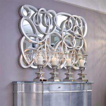 歐式別墅家居創意組合裝飾鏡壁掛美式玄關鏡客廳餐邊裝飾鏡簡約