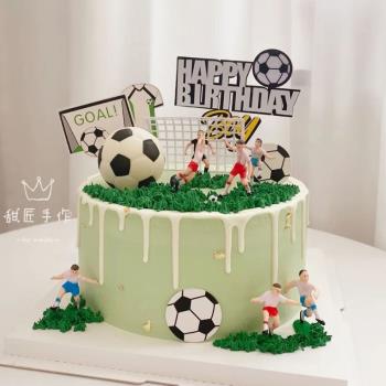烘焙模具 足球隊場景蛋糕裝飾配飾 足球小子寶貝蛋糕擺件公仔1套
