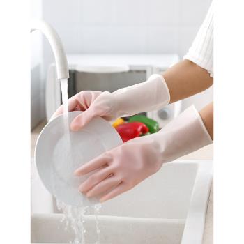廚房洗碗手套 加厚女膠皮刷碗洗衣橡膠耐用家務防水防油清潔神器J