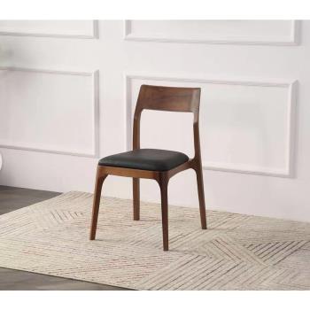 純實木餐椅白橡木黑胡桃木櫻桃木北歐簡約餐桌餐椅組合極簡輕奢