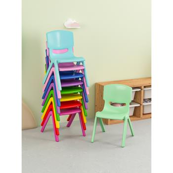 幼兒園塑料椅子小凳子家用寫字寶寶防摔靠椅兒童靠背椅校用小學生