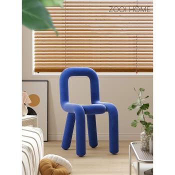 ZOOI HOME北歐ins網紅餐椅家用設計感小眾異形椅bold chair彎管椅