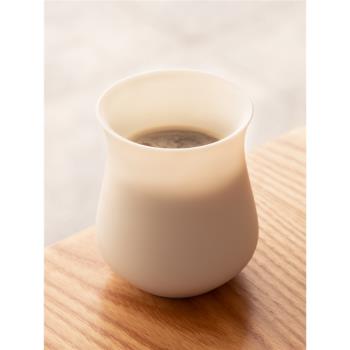 羊脂玉冰種玉白瓷精致啞光陶瓷手沖小眾日式聞香咖啡杯品鑒杯水杯