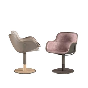ALMA Revolving北歐設計師創意簡約玻璃鋼單椅 樣板房客廳休閑椅