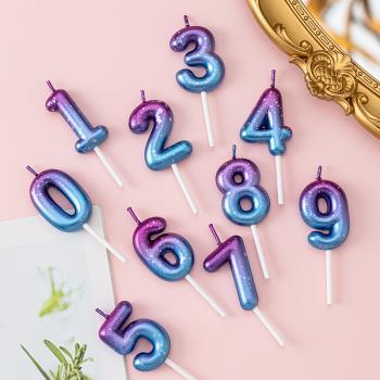 20個金色數字蠟燭兒童周歲生日派對創意甜品獨立盒蛋糕裝飾插件