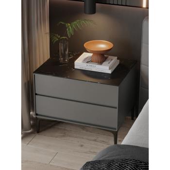 床頭柜全實木現代簡約輕奢高級感極簡智能網紅多功能臥室收納柜子