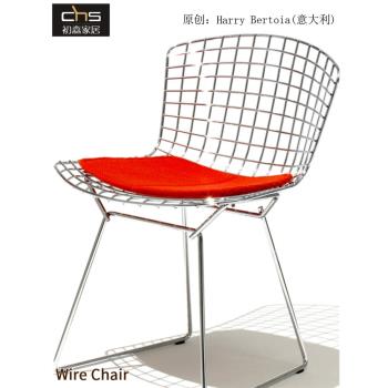 初森Wire Side Chair中網椅ins網格椅子北歐簡約鋼絲金屬鐵藝餐椅