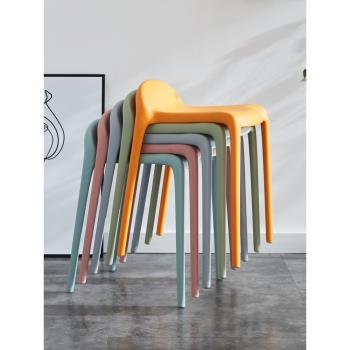 塑料凳子家用客廳加厚成人高凳北歐簡約商用膠凳等位椅馬椅餐廳凳
