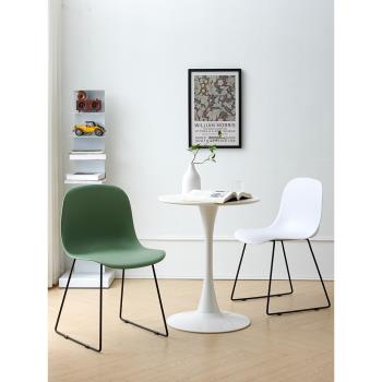 北歐ins網紅餐椅輕奢咖啡廳休閑凳子加厚塑料家用靠背椅子書桌椅