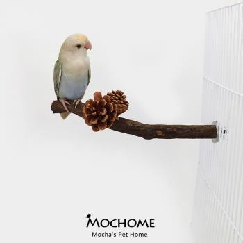 MOCHOME松花站桿鳥用磨爪桿鸚鵡啃咬玩具鸚鵡樹枝站桿實木站桿