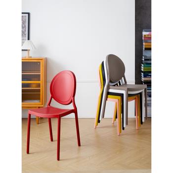 北歐塑料椅子現代簡約家用加厚餐椅酒店商用休閑靠背椅客廳餐桌椅