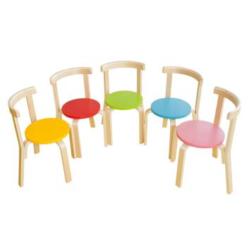 環保實木卡通椅子兒童椅彩色圓椅靠背椅幼兒園凳子培訓桌輔導桌椅