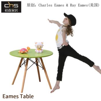 初森家具伊姆斯兒童餐桌簡約現代實木腳圓形桌小朋友吃飯桌子