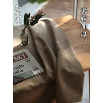 桌布三層加厚棉麻純色簡約現代溫馨舒適高階感北歐餐桌布茶幾布藝