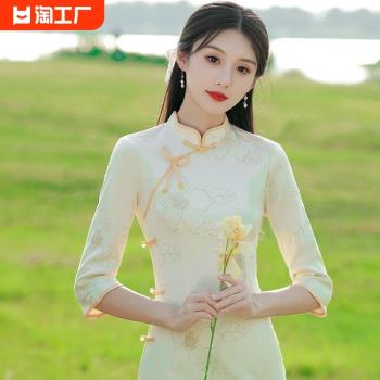 長袖年輕款春季古法中國風旗袍