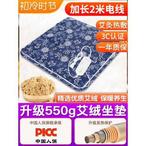 電加熱艾絨坐墊椅子凳子墊屁墊學生辦公室女久坐艾草發熱臀部艾灸