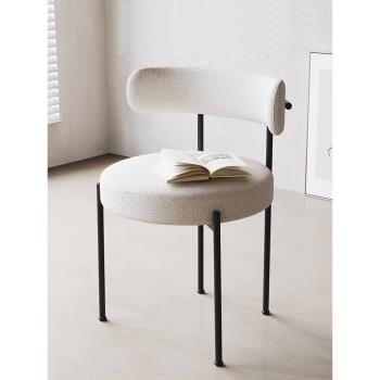 餐椅北歐簡約現代家用小戶型布藝高級靠背網紅設計師創意休閑凳子