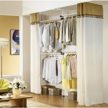 簡易衣柜簡約現代經濟型組裝鋼管加粗加固收納布藝折疊鋼架大衣櫥