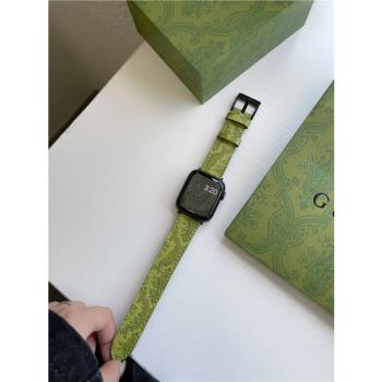 秋季新品顯白柔軟雙面真皮適用于蘋果s9表帶applewatch456789代SE