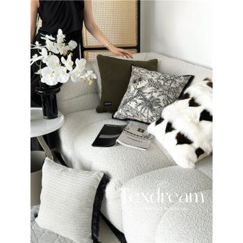 Texdream態度 水墨叢林畫輕法式復古沙發抱枕設計感簡約靠墊枕套