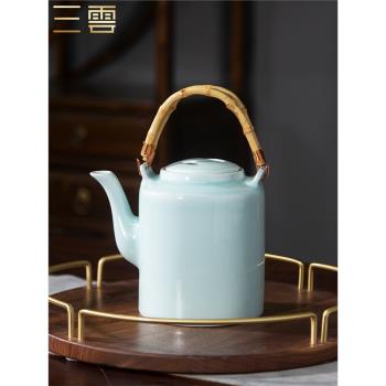 景德鎮瓷器茶壺大容量涼水壺大號影青瓷冷水壺熱水壺商用陶瓷餐具