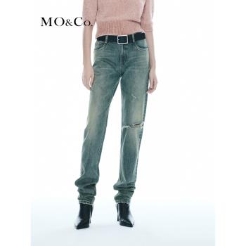 【同價雙11】MOCONOIR系列重工懷舊洗水棉質牛仔褲MBC4JEN042