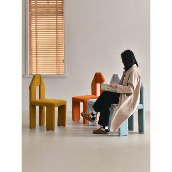 北歐創意設計師款網紅侘寂風餐椅家用現代簡約ins風靠背化妝椅子