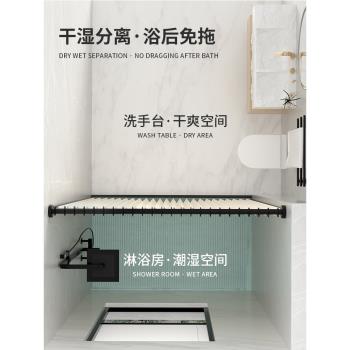 磁吸折疊高檔加厚防黴隱形浴簾
