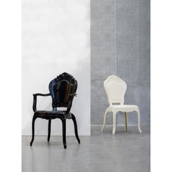 宮廷椅 歐式輕奢餐椅餐廳靠背椅透明椅子小戶型簡約現代亞克力椅